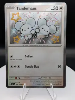 Pokemon TCG: Paldean Fates (209/091) Tandemaus Baby Shiny Holo Rare (NM) - Image 1