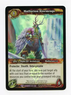 WOW World of Warcraft Malfurion Stormrage Foil 177/220 Elements Promo MINT - Image 1