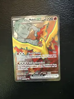 Team Rocket’s Moltres Ex 208/182 Destined Rivals Pokemon Full Art NM #2 - Image 1