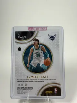 2020-21 Select Rookie Jersey Autographs Lamelo Ball: Charlotte Hornets RPA /199 - Image 2