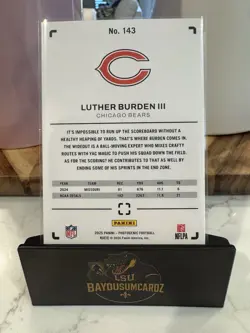 2025 Photogenic Football Luther Burden III Orange /65 RC Chicago Bears #143 - Image 2