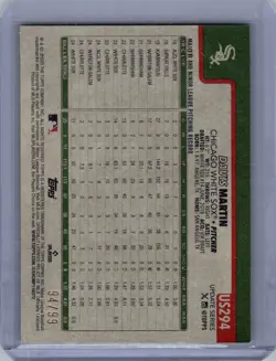 2025 TOPPS UPDATE DAVIS MARTIN /99 VINTAGE STOCK #US294 WHITE SOX - Image 2