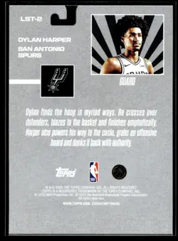 2025-26 Topps #LST-2 Dylan Harper Limited Stock Legends - Image 2