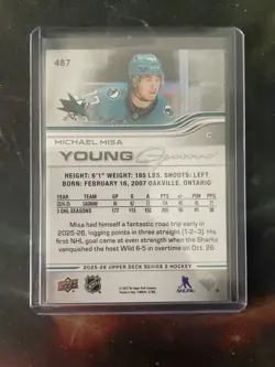 2025-26 Upper Deck Michael Misa Young Guns #487 - Image 2