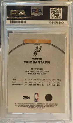 2025-26 Topps Finest NBA #98 Victor Wembanyama Oil Spill SP Refractor 💎 10 🔥 - Image 2