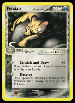 Persian 48/110 Uncommon Holon Phantoms Pokemon Card - Image 1