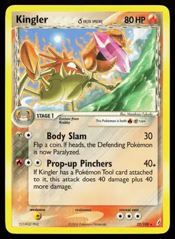 Kingler 22/100 Rare Non-Holo Crystal Guardians Pokemon Card - Image 1