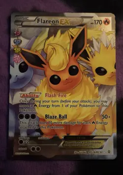 Pokemon Flareon EX Full Art Holo Ultra Rare RC28/RC32 Radiant Collection Card - Image 1