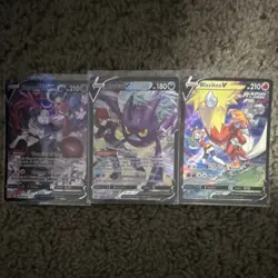 Pokemon TCG 3 Card Lot Full Art Foil Enamorus V Crobat V Blaziken V English - Image 1