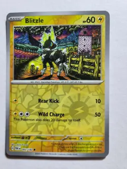 Rev Holo Pokemon Card Blitzle PAR Pokemon TCG /Art by Shinji Kanda - Image 1