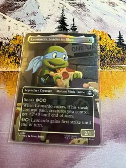 Leonardo, Leader in Blue - Foil Extended Art TMT NM MTG - Image 1