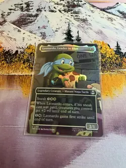 Leonardo, Leader in Blue - Foil Extended Art TMT NM MTG - Image 2