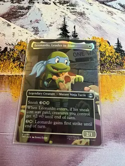Leonardo, Leader in Blue - Foil Extended Art TMT NM MTG - Image 4