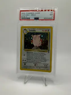 2000 Pokemon Base Set 2 Clefable Holo 5/130 PSA 7 NM - Image 1
