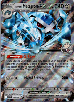 STEVEN'S METAGROSS EX 145/182 DOUBLE RARE DESTINED RIVALS POKEMON NM - Image 1