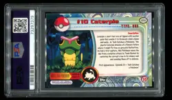 1999 Topps Pokemon TV #10 Caterpie PSA 8 NM-MT Foil Black Logo~(PL) - Image 2