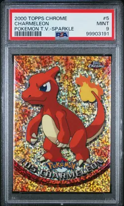 2000 TOPPS CHROME POKEMON T.V. SPARKLE #5 CHARMELEON PSA 9 - Image 1