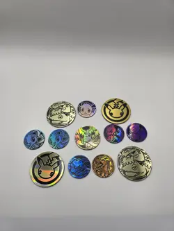 Bundle of 12 Pokemon TCG Flipping Coin Pikachu Charizard Eevee Mewtwo Official - Image 1