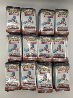 Pokemon Sun and Moon Burning Shadows Sealed Booster Packs- Lot of 615 - Image 1