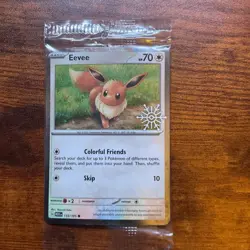 Eevee 133/165 Pokemon Holiday Calendar Festive Stamp Snowflake, SEALED PROMO! NM - Image 1