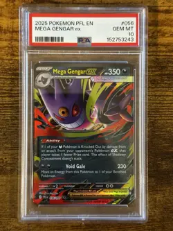 2025 POKEMON PFL EN-PHANTASMAL FLAMES #056 MEGA GENGAR EX PSA 10 - Image 1