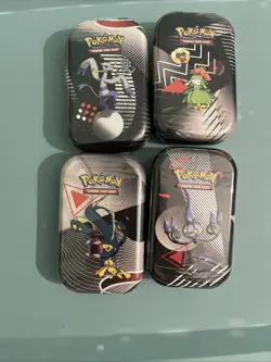 Brand New Pokemon Black Bolt And White Flare 4 Tins Sealed From Factory In Hand! - Image 1