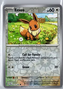 Eevee 113/142 Common Stellar Crown Pokemon Reverse Holo NM/M - Image 1