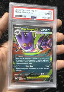 2025 POKEMON PFL EN-PHANTASMAL FLAMES #056 MEGA GENGAR EX PSA 10 - Image 1