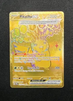 Pikachu ex 179/131 Gold Hyper Rare Scarlet Violet Prismatic Evolutions Pokemon - Image 1