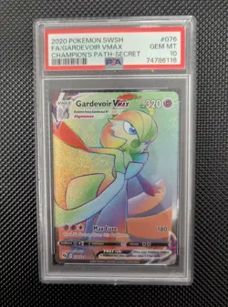 2020 Pokemon Gardevoir VMax Rainbow Champion's Path 076/073 PSA 10 - Image 1