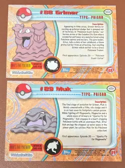 Pokemon TOPPS TV Animation Series 2 89 MUK & 88 GRIMER PACK FRESH - Image 2