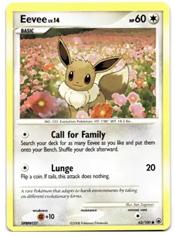 Eevee 62/100 Pokemon TCG Diamond & Pearl Majestic Dawn Common Moderate Play MP - Image 1