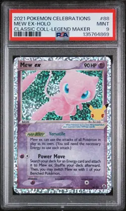 2021 POKEMON CELEBRATIONS CLASSIC COLL #88 MEW EX-HOLO PSA 9 - Image 1