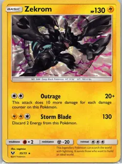 Pokemon TCG Zekrom 35/73 Shining Legends Holo LP - Image 1