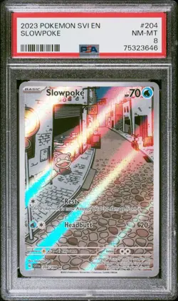 2023 POKEMON SVI EN-SCARLET & VIOLET #204 SLOWPOKE ILLUSTRATION RARE PSA 8 - Image 1