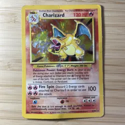 Pokemon TCG Charizard 4/102 Holo Rare Base Set (DMG) - Image 1