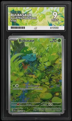 Pokemon Card TCG: Bulbasaur 166/165 - SV Scarlet & Violet 151 IR - Graded Ace 9 - Image 1