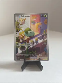 Pokemon TCG Bulbasaur Stellar Crown Illustration Holo Card 143/142 - Image 1