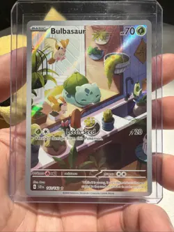Pokemon TCG Bulbasaur Card Stellar Crown Illustration Rare 143/142 NM/M - Image 3