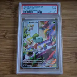 PSA 9 Bulbasaur 143/142 Stellar Crown Illustration Rare Holo Pokemon TCG - Image 1