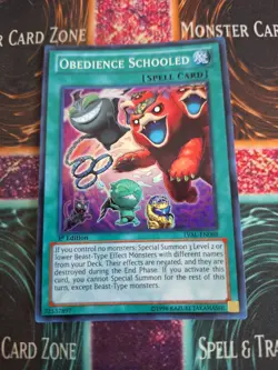 Yugioh Obedience Schooled LVAL-EN088 Super Rare 1st Edition Near Mint - Image 1