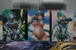 Set of 3 Pneuma Xenoblade Chronicles Sexy Waifu Textured Custom Cards - Image 2