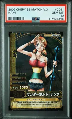One Piece Berry Match Nami Trading Card PSA 10 Mint Condition - Image 3