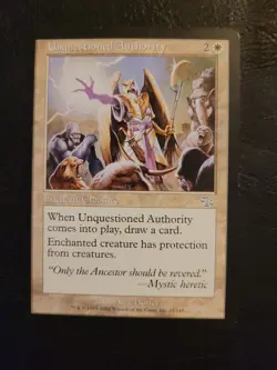 Unquestioned Authority Judgment MTG Magic the Gathering White Uncommon Aura LP - Image 1
