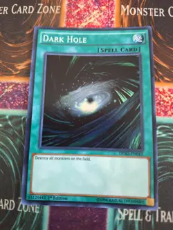 Yugioh Dark Hole DESO-EN042 Super Rare 1st Edition Near Mint - Image 1