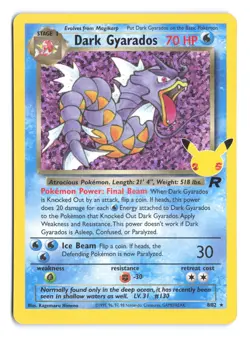 Pokemon Dark Gyarados Celebrations Classic Collection Holo 8/82 Team Rocket F - Image 1