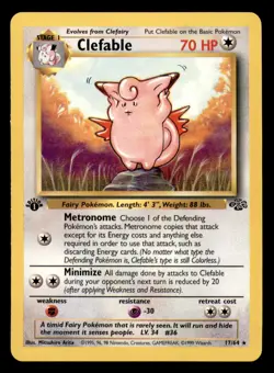 Clefable 17/64 Rare Jungle Pokemon 1st Edition Near Mint - Image 1