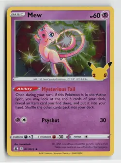 Pokemon - Mew - 011/025 Celebrations - Holo Rare - NM - Image 1