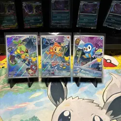 Pokemon First Partner Illustration Rare Turtwig Chimchar Piplup 30th Anniversary - Image 1