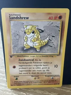 Sandshrew 62/102 1st Edition Base Set NM DUTCH Pokemon Free Ship - Image 1